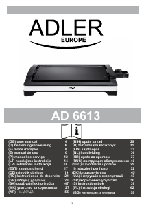 Посібник Adler AD 6613 Гриль-стіл