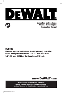 Handleiding DeWalt DCF889 Slagmoersleutel