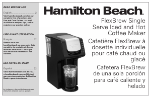 Manual de uso Hamilton Beach 49921 Máquina de café
