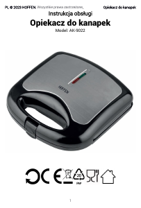 Manual Hoffen AK-9022 Grelhador de contacto