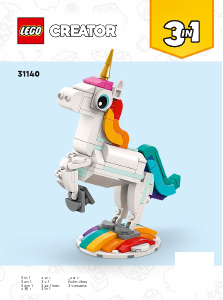 Manual Lego set 31140 Creator Magical unicorn