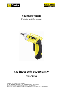 Manuál Starline GV LCS150 Šroubovák