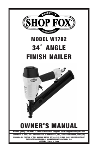 Manual Shop Fox W1782 Nail Gun