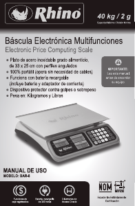 Manual de uso Rhino BAR-8 Báscula industrial