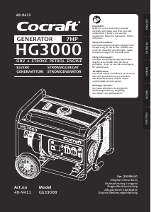 Handleiding Cocraft GG3300B Generator