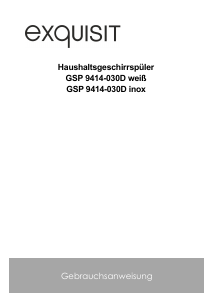 Bedienungsanleitung Exquisit GSP9414-030D Geschirrspüler