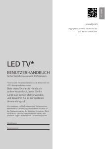 Bedienungsanleitung LG 55UR78006LK LED fernseher