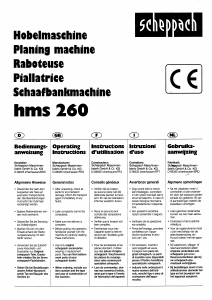 Manual Scheppach HMS 260 Planer