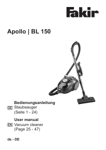 Handleiding Fakir BL 150 Apollo Stofzuiger