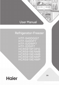 Kullanım kılavuzu Haier HCR5919EHMP Donduruculu buzdolabı