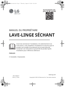 Mode d’emploi LG F174V40WRS Lave-linge séchant