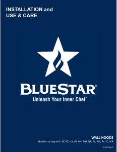 Manual BlueStar RL054MLPLT Cooker Hood