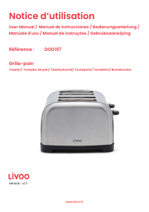 Manual Livoo DOD197 Toaster