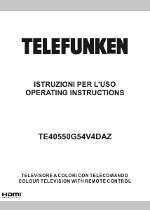 Manual Telefunken TE40550G54V4DAZ LED Television