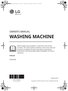 Manual LG F4MT08WE Washing Machine