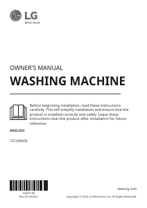 Manual LG F2T208WSE Washing Machine