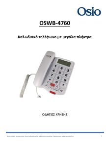 Handleiding Osio OSWB-4760 Telefoon