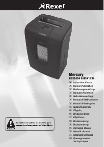 Manual Rexel Mercury RSS2434 Paper Shredder