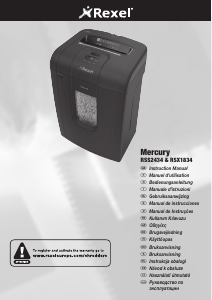 Handleiding Rexel Mercury RSS2434 Papiervernietiger