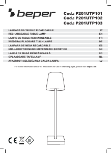Manual de uso Beper P201UTP101 Lámpara