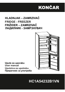 Priručnik Končar HC1A54232B1VN Frižider – zamrzivač