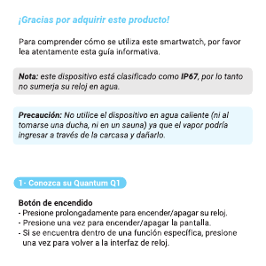 Manual de uso X-View Quantum Q1 Smartwatch