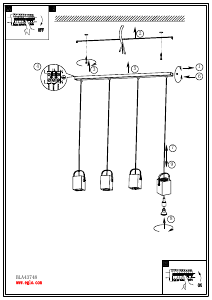 Bruksanvisning Eglo 43748 Lampa