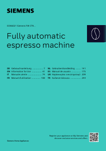 Bedienungsanleitung Siemens CT918L1D0 Kaffeemaschine