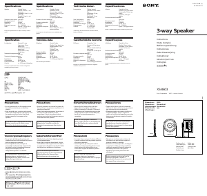 Manual Sony XS-8603 Coluna auto