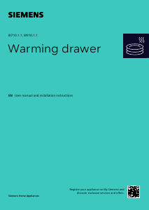 Manual Siemens BI710C1W1 Warming Drawer