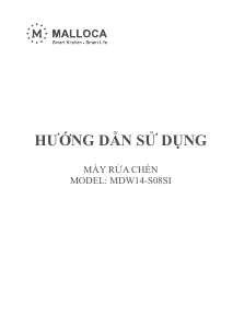 Hướng dẫn sử dụng Malloca MDW14-S08SI Máy rửa chén