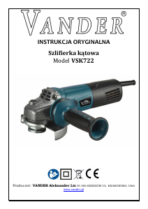 Instrukcja Vander VSK722 Szlifierka kątowa
