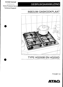 Handleiding ATAG HG200B Kookplaat