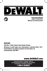 Handleiding DeWalt DCG405B Haakse slijpmachine