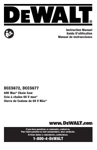 Manual DeWalt DCCS677B Chainsaw
