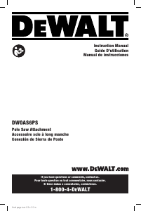 Manual DeWalt DWOAS6PS Chainsaw
