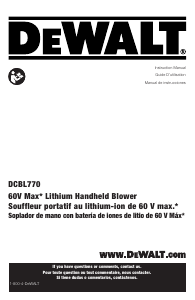 Manual de uso DeWalt DCBL770B Soplador de hojas