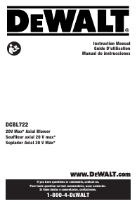 Manual DeWalt DCBL722P1 Leaf Blower