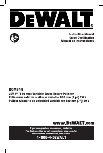 Manual de uso DeWalt DCM849B Pulidora
