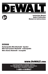 Manual de uso DeWalt DCR008 Altavoz