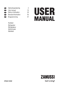 Manual Zanussi ZRG614SW Refrigerator
