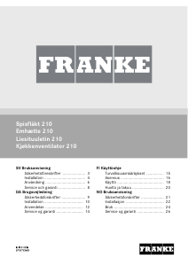 Brugsanvisning Franke 210 Emhætte