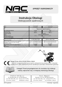 Instrukcja NAC TIP38-140-M Kultywator