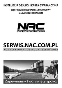 Instrukcja NAC SHE250B-BAG-LD2 Rozdrabniacz