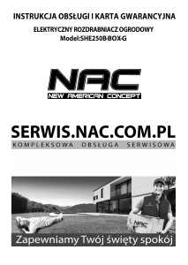 Instrukcja NAC SHE250B-BOX-G Rozdrabniacz