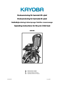 Instrukcja Kayoba 639-002 Fotelik rowerowy