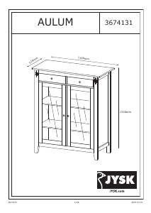 Manual JYSK Aulum (110x132x51) Display Cabinet