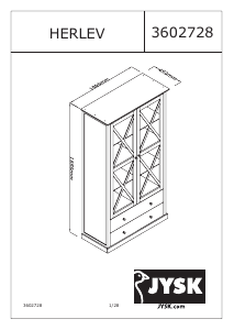 Manuál JYSK Herlev (100x185x45) Vitrínová skříňka