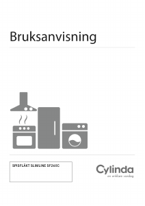 Bruksanvisning Cylinda Slimline SF260C Köksfläkt