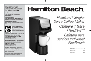 Manual de uso Hamilton Beach 49918 Máquina de café